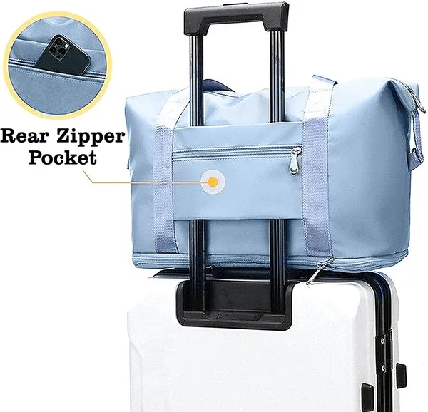 Sky_Blue_Nylon_Travel_Duffel_Bag_For_Men_And_Women