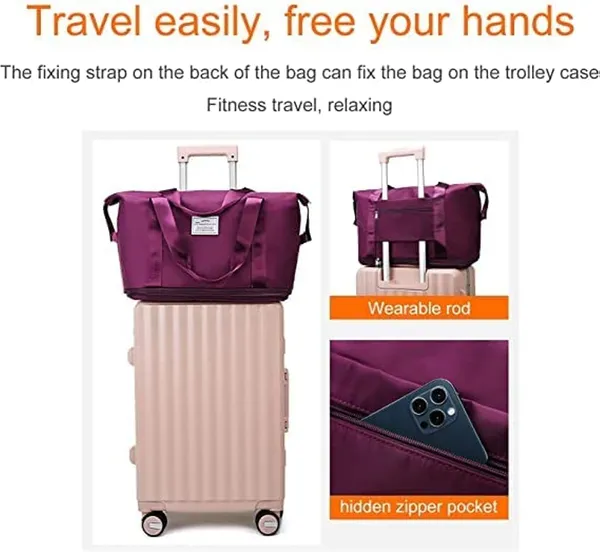 Wine_Nylon_Travel_Duffel_Bag_For_Men_And_Women