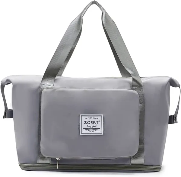 Grey_Nylon_Travel_Tote_Bag_For_Men_And_Women