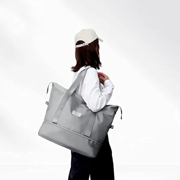 Grey_Nylon_Travel_Tote_Bag_For_Men_And_Women