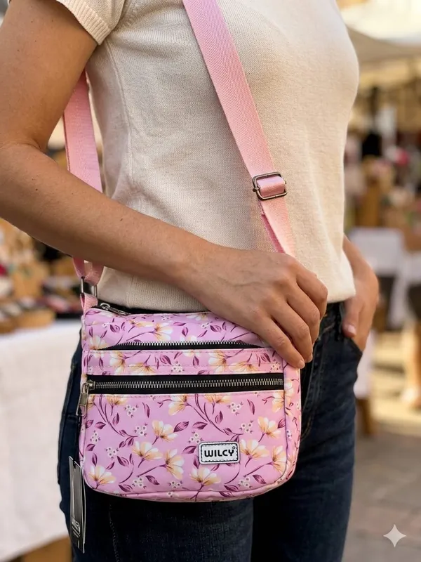Pink_Parachute_Nylon_Crossbody_Bag_For_Women