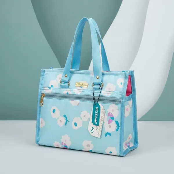 Sky_Blue_Nylon_Lycra_Tote_Bag_For_Women