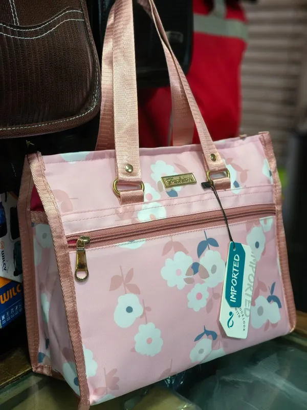 Pink_Lycra_Nylon_Tote_Bag_For_Women