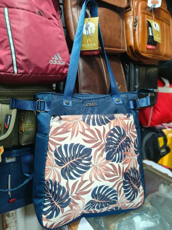Exclusive_Blue_Tote_Bag_with_elegant_print_and_colour_just_the_right_pick_for_daily_essentials_office_shopping_college_tuition_waterproof_imported_nylon-lycra_material