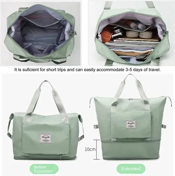 Foldable_Travel_Pista_Duffle_large_Tote__bag_expandable_with_Zipper-_waterproof_imported_nylon-lycra_super_light_weight_cabin_luggage
