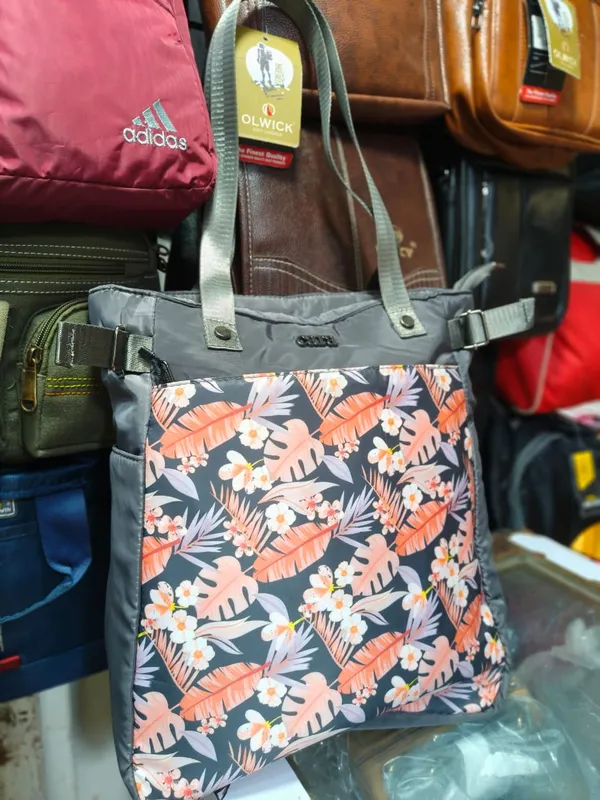 Exclusive_Grey_Tote_Bag_with_elegant_print_and_colour_just_the_right_pick_for_daily_essentials_office_shopping_college_tuition_waterproof_imported_nylon-lycra_material