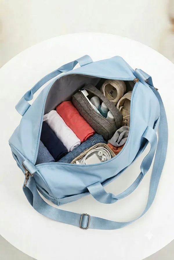 ULTRA_LIGHT_TRAVEL_DUFFLE_BAG_WATER-RESISTANT_NYLON_WEEKENDER_&_GYM_BAG_(POWDER_BLUE)