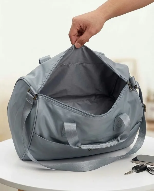 ULTRA_LIGHT_TRAVEL_DUFFLE_BAG_WATER-RESISTANT_NYLON_WEEKENDER_&_GYM_BAG_(CHARCOAL_GREY)