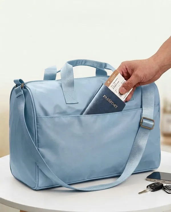 ULTRA_LIGHT_TRAVEL_DUFFLE_BAG_WATER-RESISTANT_NYLON_WEEKENDER_&_GYM_BAG_(POWDER_BLUE)