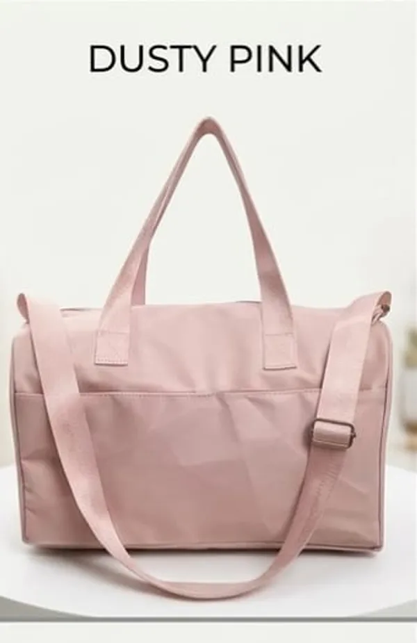 ULTRA_LIGHT_TRAVEL_DUFFLE_BAG_WATER-RESISTANT_NYLON_WEEKENDER_&_GYM_BAG_(DUSTY_PINK)