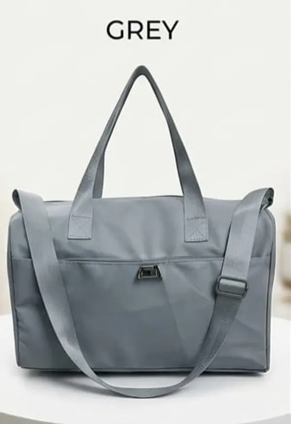 ULTRA_LIGHT_TRAVEL_DUFFLE_BAG_WATER-RESISTANT_NYLON_WEEKENDER_&_GYM_BAG_(CHARCOAL_GREY)
