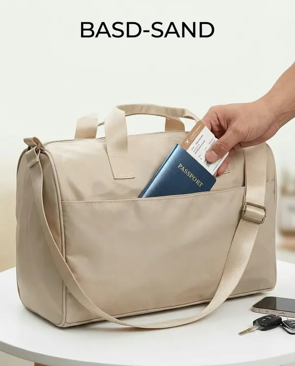ULTRA_LIGHT_TRAVEL_DUFFLE_BAG_WATER-RESISTANT_NYLON_WEEKENDER_&_GYM_BAG_(SAND/BEIGE)