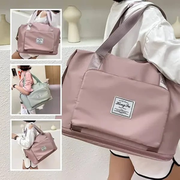 Pink_Nylon_Travel_Duffel_Bag_For_Women