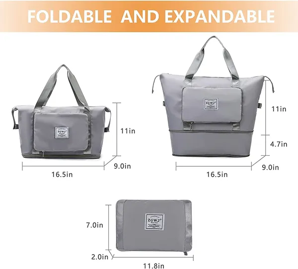 Grey_Nylon_Travel_Tote_Bag_For_Men_And_Women