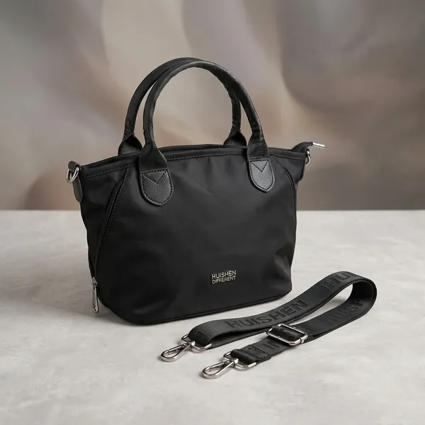Black_Nylon_Lycra_Sling_Bag_For_Women