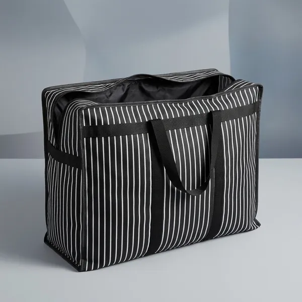 Unisex-Adult_Extra_Large_Big_Heavy_Duty_Storage_Organizer_Reusable_Canvas_Shopper_Bag_With_Handles_With_Covers_Zip_Jumbo_Bag_(Pack_Of_1),_Shopper_Tote,_Black_and_White_Striped