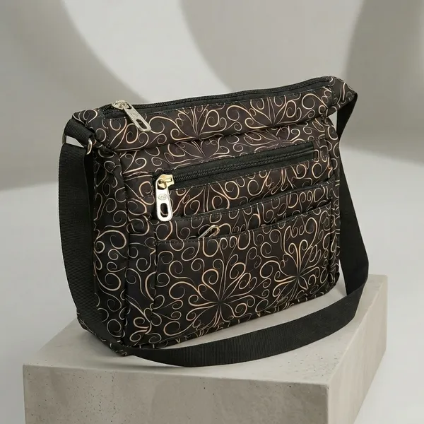 Black_Nylon_Lycra_Sling_Bag_For_Women