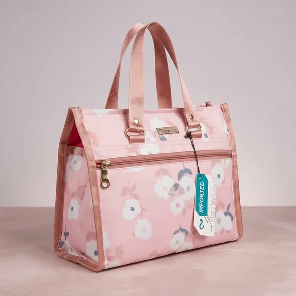 Pink_Lycra_Nylon_Tote_Bag_For_Women
