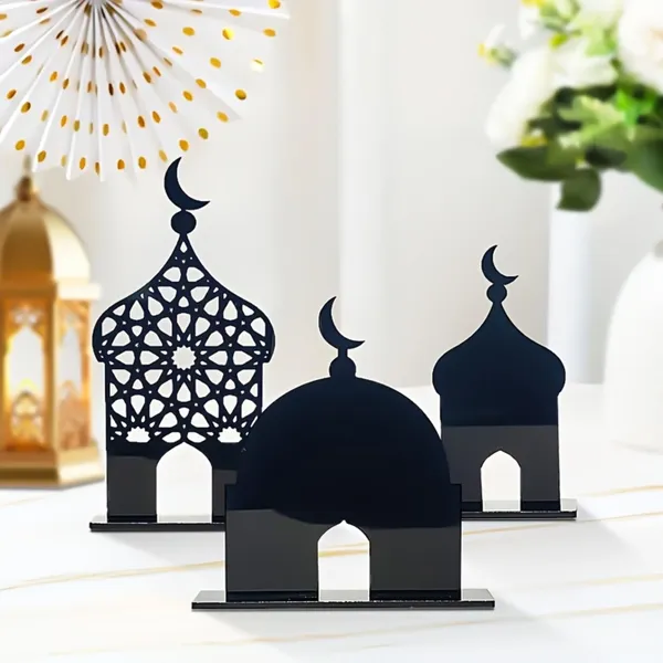 Black_Ramadan_Minaret_Black_Geometric_Table_Decor_Home_Decor
