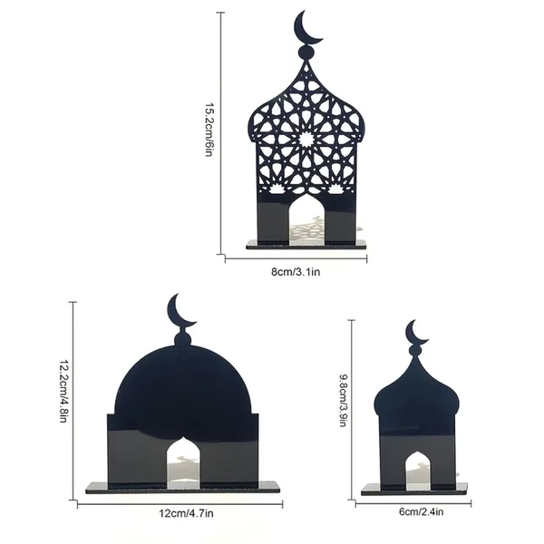 Black_Ramadan_Minaret_Black_Geometric_Table_Decor_Home_Decor