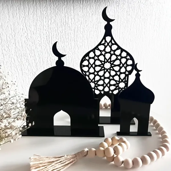Black_Ramadan_Minaret_Black_Geometric_Table_Decor_Home_Decor