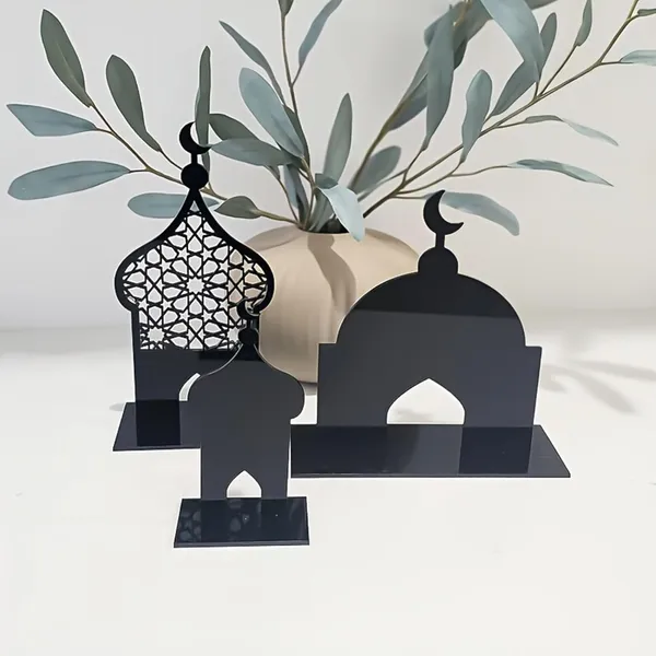 Black_Ramadan_Minaret_Black_Geometric_Table_Decor_Home_Decor