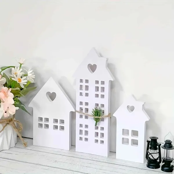White_House_Cutouts_Tabletop_Decor_Set_Country_Style_House_Cutout_Decor_General