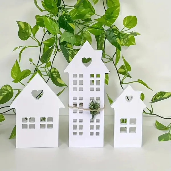 White_House_Cutouts_Tabletop_Decor_Set_Country_Style_House_Cutout_Decor_General