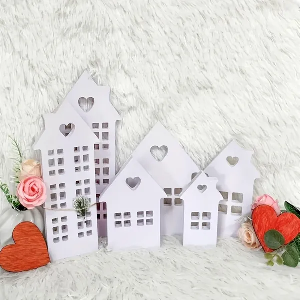White_House_Cutouts_Tabletop_Decor_Set_Country_Style_House_Cutout_Decor_General