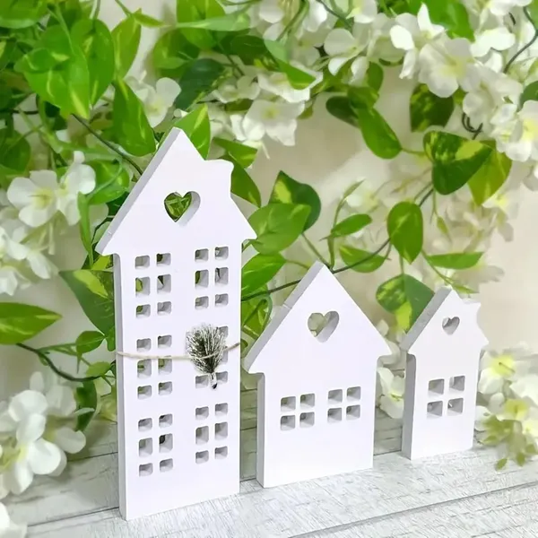 White_House_Cutouts_Tabletop_Decor_Set_Country_Style_House_Cutout_Decor_General