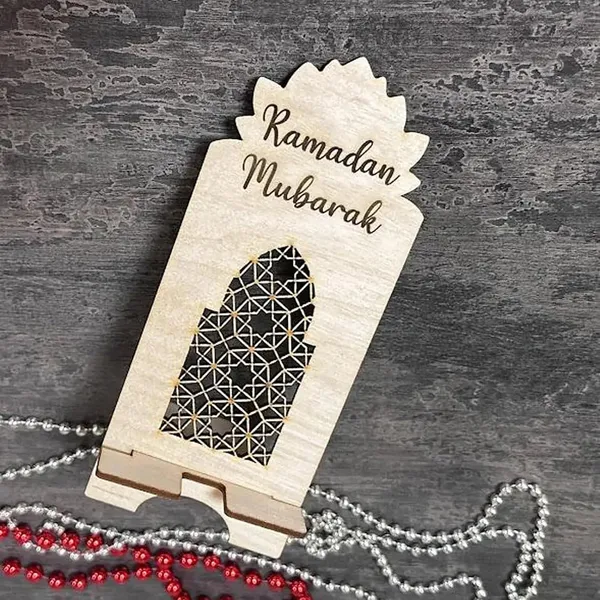 Beige_Wooden_Ramadan_Mubarak_Phone_Stand_Islamic_Gift_Festival