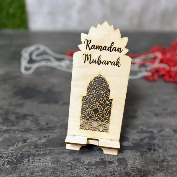 Beige_Wooden_Ramadan_Mubarak_Phone_Stand_Islamic_Gift_Festival