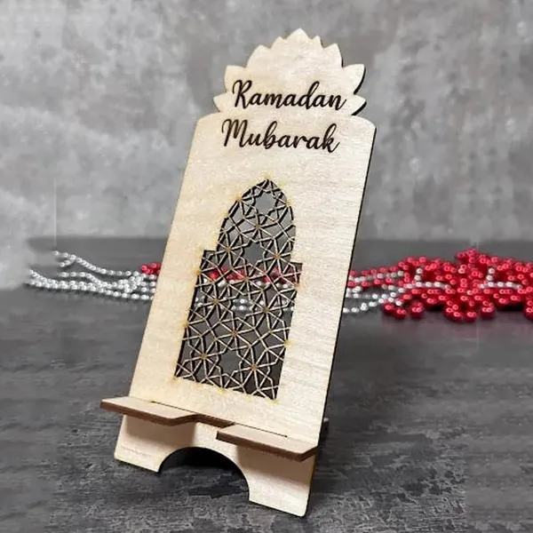 Beige_Wooden_Ramadan_Mubarak_Phone_Stand_Islamic_Gift_Festival