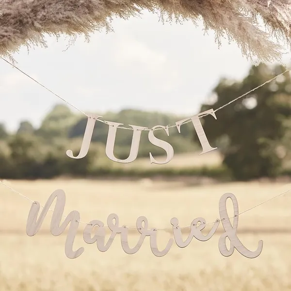 Beige_Wooden_Just_Married_Banner_Rustic_Wedding_Garland_Sign_Diy_And_Craft