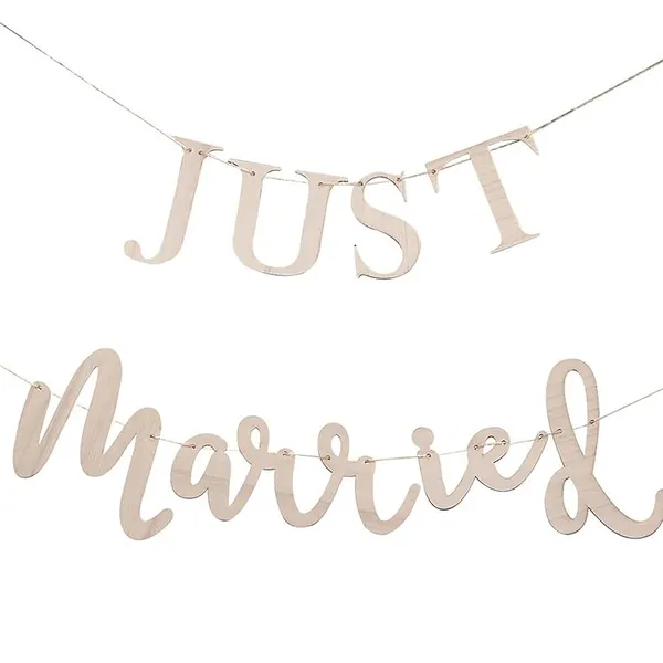 Beige_Wooden_Just_Married_Banner_Rustic_Wedding_Garland_Sign_Diy_And_Craft