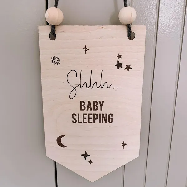 Beige_Wooden_Baby_Sleeping_Door_Sign_Baby