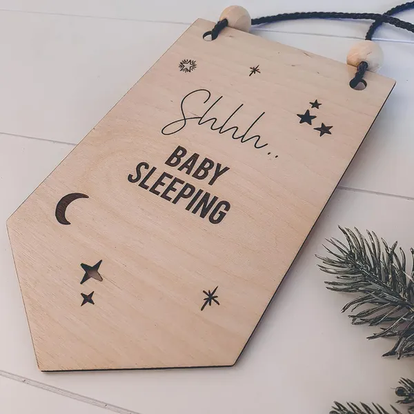 Beige_Wooden_Baby_Sleeping_Door_Sign_Baby