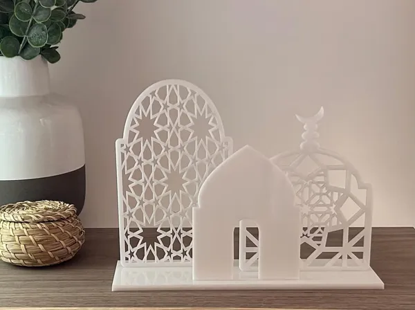 White_Mosque_Design_Slamic_Table_Centerpiece_White_Wooden_Ramadan_Eid_Home_Decor_Home_Decor