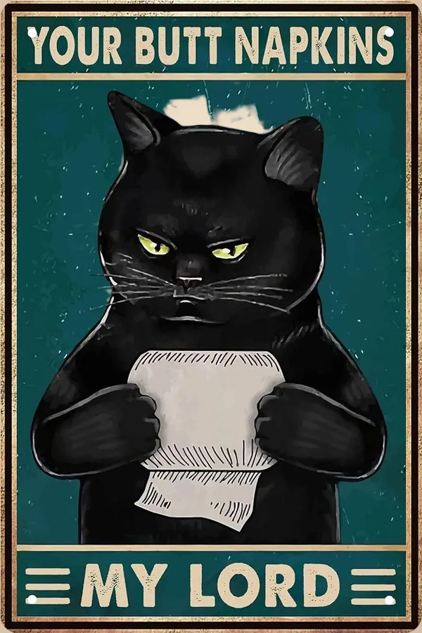 Multicolour_Home_Theme_Humorous_Cat_Wall_Decor_Metal_Photo_Print_Home_Decor