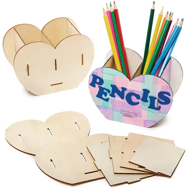 Beige_Heart_Wooden_Pen_Stand_Diy_Mdf_Pen_Holder_Kids