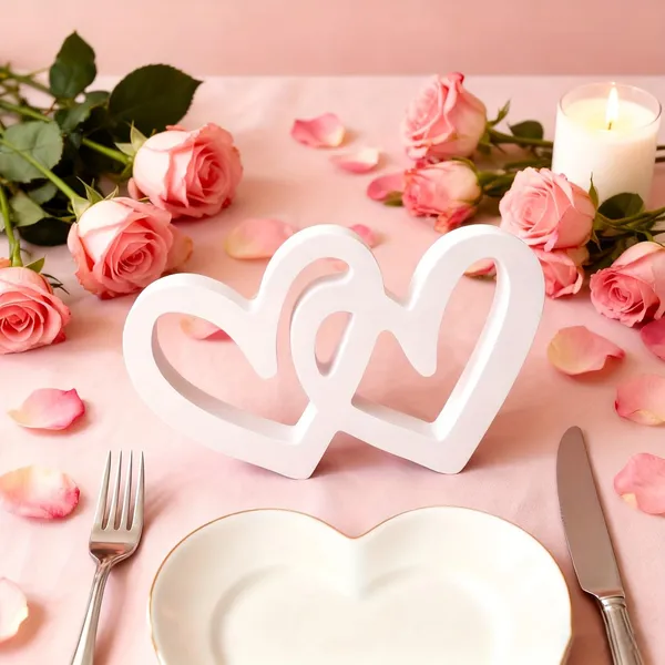 White_Romantic_Double_Heart_Tabletop_Decor_Home_Decor