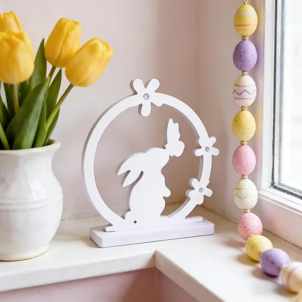 White_Easter_Party_Table_Centerpiece_Pvc_Frameless_Decor_Home_Decor