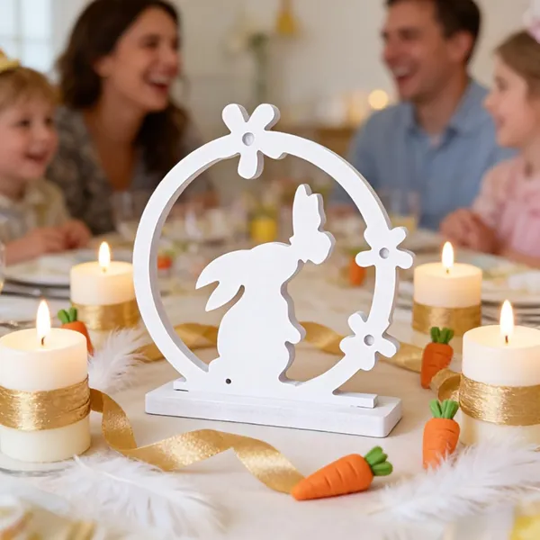 White_Easter_Party_Table_Centerpiece_Pvc_Frameless_Decor_Home_Decor
