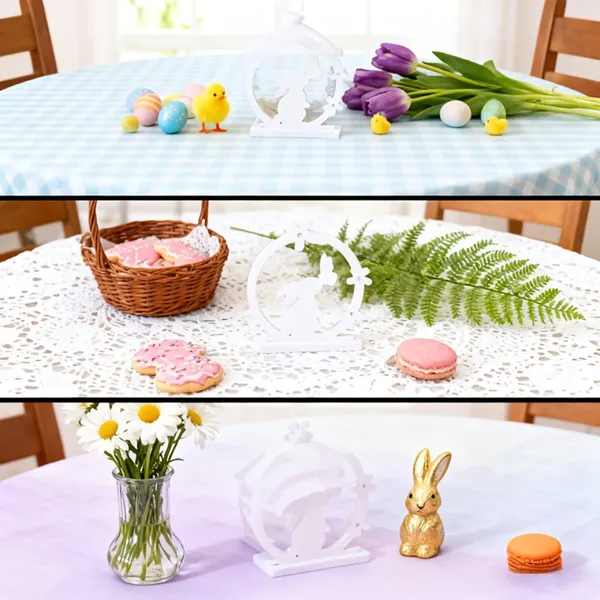 White_Easter_Party_Table_Centerpiece_Pvc_Frameless_Decor_Home_Decor