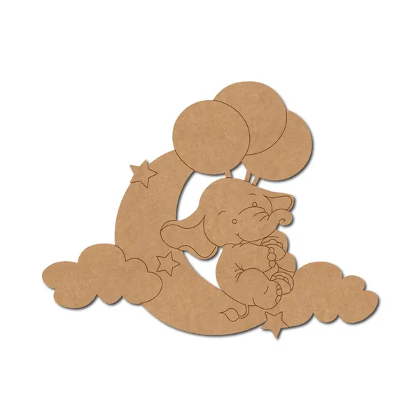 Beige_Pre_Marked_Mdf_Cutout_Baby_Elephant_On_Moon_Baby