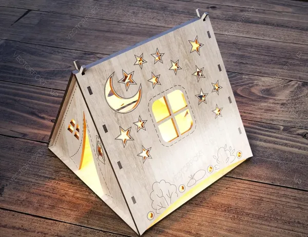 Beige_Wooden_Tent_Shape_Tent_Home_Lampshade_Kids_Tent_House_Kids