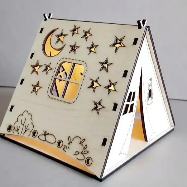 Beige_Wooden_Tent_Shape_Tent_Home_Lampshade_Kids_Tent_House_Kids