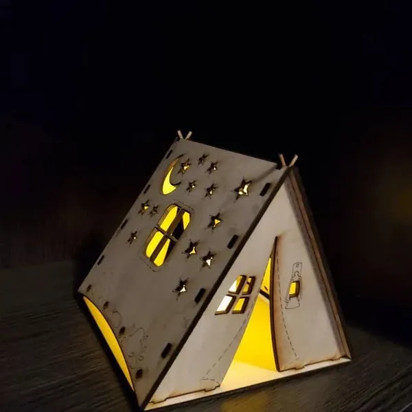 Beige_Wooden_Tent_Shape_Tent_Home_Lampshade_Kids_Tent_House_Kids