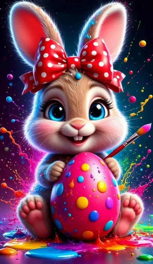 Multicolour_Cute_Easter_Bunny_Metal_Wall_Art_Home_Decor