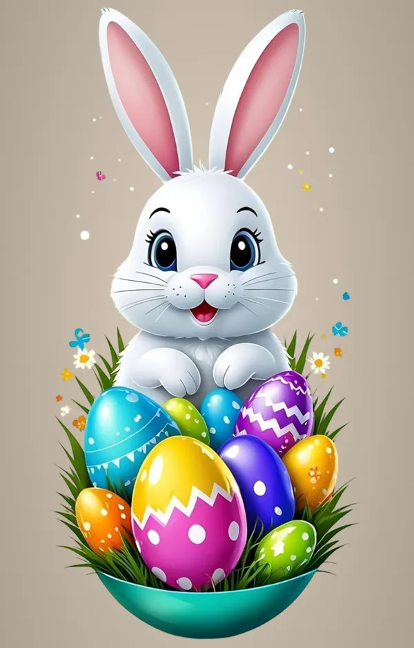 Multicolour_Easter_Bunny_Metal_Wall_Art_Home_Decor